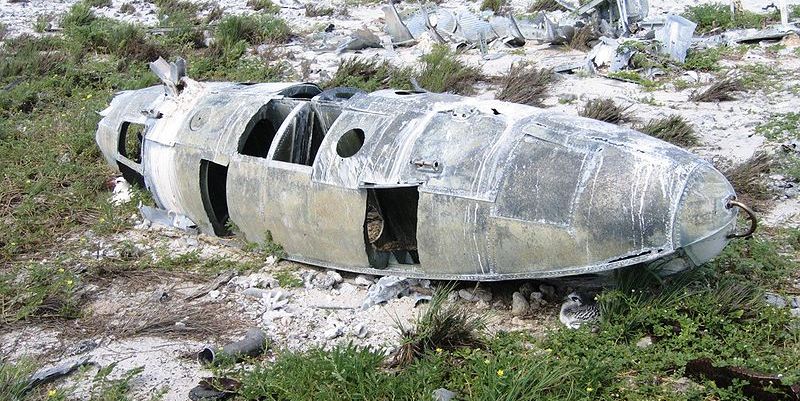 Metal wreckage fell from sky