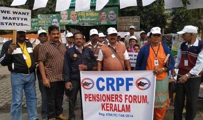 Retired CRPF personnel Protest