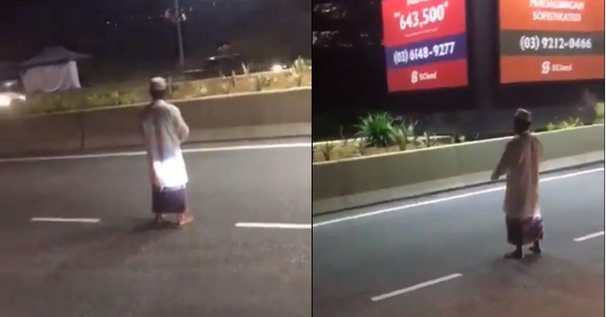 Man offer namaz on road